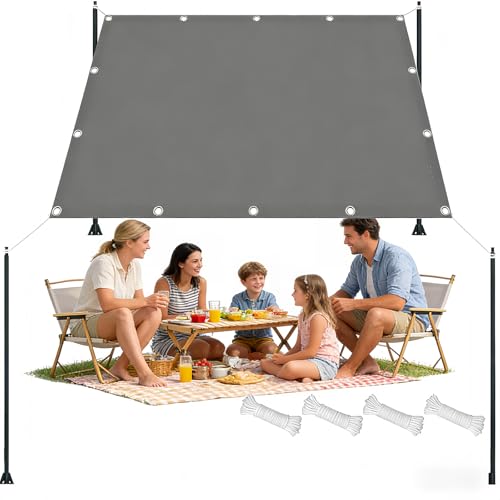Toile d'ombrage 120 x 450 cm gris clair en polyester imperméable