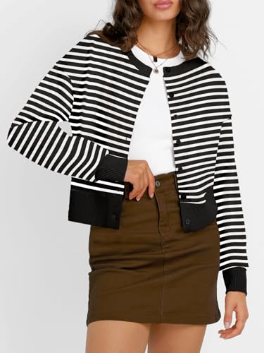 Image of Trendy Queen Cropped Cardigan Sweaters for Women Lightweight Y2k Fall Outfits Spring Fashion Clothes 2026