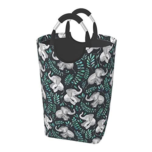 ランドリーバスケット ぞう 象柄 洗濯物入れ 汚れた衣類バスケット 持ち運び ランドリーバッグ 折り畳み式洗濯カゴ 収納バッグ 雑貨収納 大容量 折りたたみ 撥水加工 取っ手付き 軽量 旅行 寝室 脱衣所 リビング