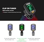 Guitar Accessories Kit: Clip-On Tuner, Capo (Rosewood), String Winder Cutter Pin Puller, Strap, 6 Picks (6 Thickness) (Brown+Strap)