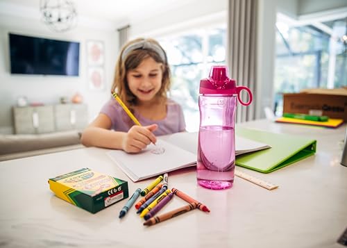 Image of Pogo BPA-Free Plastic Water Bottle with Chug Lid, Fuchsia, 18 oz.