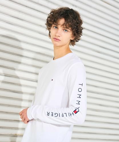 Tommy Hilfiger Camiseta de manga larga Hombre Tommy Logo de algodón, Blanco (White), XXL