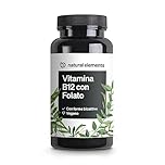 Vitamina B12, Metilcolbalamina B12 Vegan, 180 Compresse (6 mesi), 500µg Vitamina B12 e 200µg Acido folico, Dosaggio ottimale, senza Additivi inutili, prodotta in Germania e testata in Laboratorio