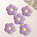 Cute Daisy Flower Shape Collapsible Expandable Multi Functional Mobile Phone Grip & Kicktand,for Phones Cute Flower Cell Phone Ring Holder,Silicone Mobile Phone Grip Stand (Purple)
