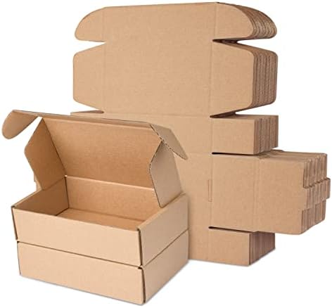 Corrugated Cardboard Shipping Boxes, 18×11×4cm Royal Mail Small Parcel PiP Postal Boxes, Brown Packaging Mailing Boxes for Business, Posting, Storing or Gift (Pack of 10)