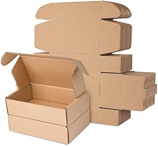 Corrugated Cardboard Shipping Boxes, 18×11×4cm Royal Mail Small Parcel PiP Postal Boxes, Brown Packaging Mailing Boxes for Business, Posting, Storing or Gift (Pack of 10)