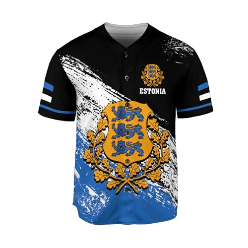 Personalized Estonia Baseball Jersey, Estonian Soccer Baseball Estonian Pride Flag Eesti Jersey Men Women Shirt miniatura 4