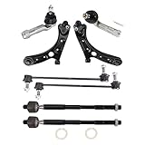 TRQ Front Steering & Suspension Kit Control Arm with Ball Joint Sway Bar Stabilizer Link Tie Rod Compatible with 2017-2020 Hyundai Elantra 2018-2020 Elantra GT 2019-2020 Kia Forte