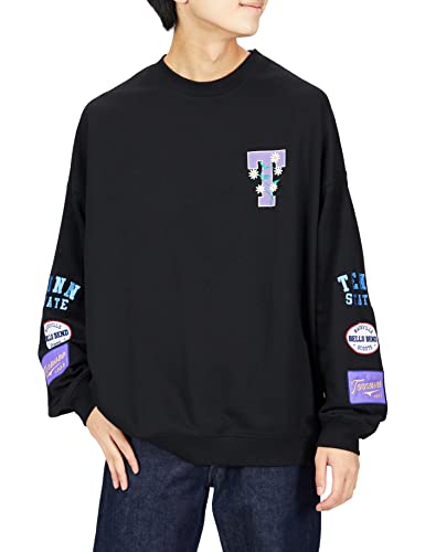 [ジュンレッド] スウェットプルオーバー スリーブワッペンルーズスウェットプルオーバー メンズ ANM82110 クロメイン M