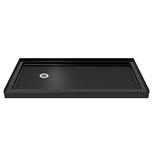 Image of DreamLine SlimLine 36 in. D x 60 in. W x 2 3 /4 in. H Left Drain Single Threshold Shower Base in Black, DLT-1136601-88