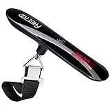 FREETOO - Báscula de equipaje, electrónica, portátil, digital, máximo de 50 kg, con lb, g, oz y kg, función de tara, para viaje, compras, correo, uso doméstico y exterior, negro elegante