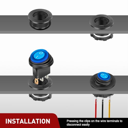 Image of Nilight 5PCS Waterproof Round Rocker Switch