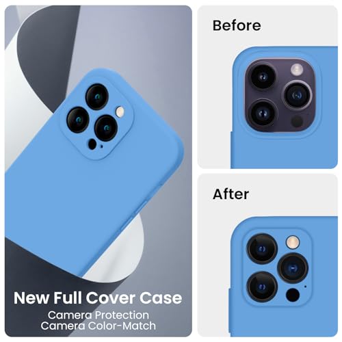 Image of FireNova Designed for iPhone 14 Pro Max Case, Silicone Upgraded [Camera Protection] Case, Soft Anti-Scratch Microfiber Lining Inside, 6.7 inch, Blue