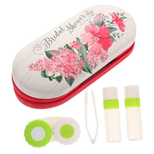 Hemobllo Estuche Doble para Lentes y Gafas Caja Portátil para Lentes de Contacto con Espejo Material PU Duradero Diseño Compacto y Conveniente para Uso Diario y