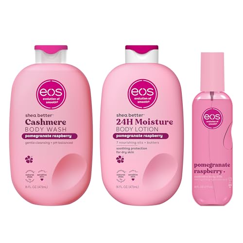 Image of eos Essentials Bundle - Body Wash, Body Mist, Body Lotion - Pomegranate Raspberry