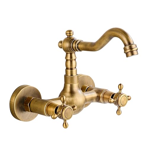 Mitigeur de cuisine pivotant 180° en laiton pour fixation murale