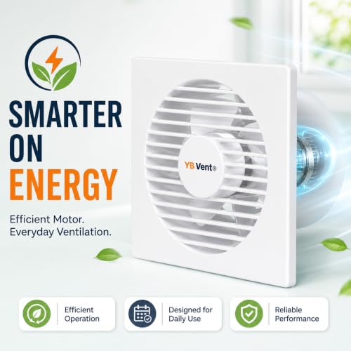 Image of 6 Inch White Exhaust Fan for Bathroom, Kitchen & Office | 150mm Adjust Fan