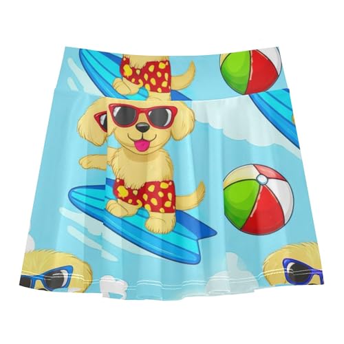 Navy Athletic Shorts for Girls Skorts Toddlers Tennis Skirts Flowy Skirt Cute Golden Puppies 4t