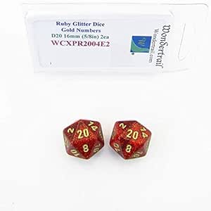Wondertrail Earth Elemental D8 Dice - 3 Pack 16mm Green Numbers Gaming Dice