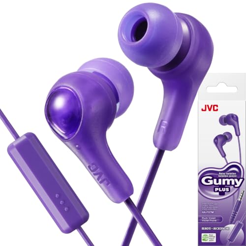 Image of JVC Gumy HAFX7MVN Earbuds in Ear Headphones with Mic and Remote, Violet