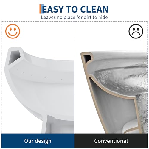 Image of One Piece Toilet with 19 inch ADA Height, Round Bowl Design, Soft Closing PP Toilet Cover, Easy Clean Surface, Water Efficient Flush