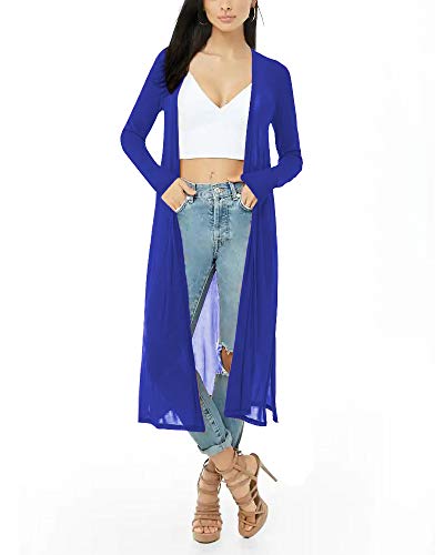 Image of Womens Sexy Sheer Long Sleeve Cardigan See Through Mesh Cover Up