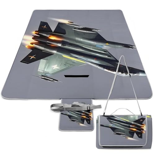 Tapis de pique-nique Jet Fighter couverture d'extérieur portable de qualité supérieure