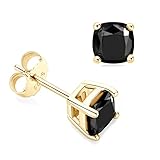 MOCHAMIK Pendientes de moissanita Negros certificados de 3 mm a 8 mm, Plata de Ley 925 IC, Corte Redondo/Princesa/Esmeralda/cojín, joyería