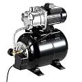 1HP Shallow Well Pump Tank Garden Water Pump Booster System, Pressurized Farm Irrigation, Automatic Water Booster Jet Pump or Home, Farm, Garden Irrigation & Water Transfer, Black