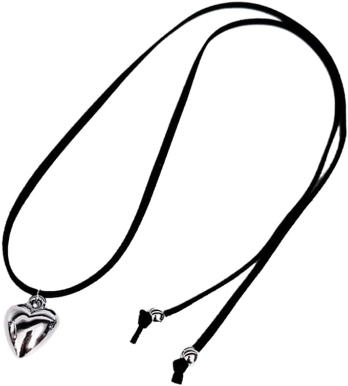 Collier Réglable Mousqueton Collier Ras Du Cou Heveer - Double Couche Velours Avec Cœur - Style Gothique Bijou Velours Femme