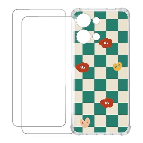 UOGNADGD �J�o�[ Vivo Y11d 4G �Ƃ̌݊������� �J�X�^���J���t���P�[�X�{�����K���X�ی�t�B����2���t�� ? �Ռ��z�������h�~ (�΂̊i�q��)