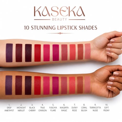 Image of Liquid Lipstick Set 10 Pieces | Matte Long Lasting & Smudge Proof Lipsticks | Lipstick Combo Set for Women | Vitamin E Enriched | Suitable for All Indian Skin Tones