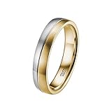 DOOSTI Trauring/Ehering/Partnerring Bicolor aus 585/- Gelbgold/Weißgold mit Brillant - inkl. Gratis Gravur