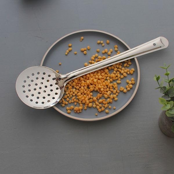 Image of Ajay's Shoppe Multipurpose Stainless Steel Spoon Set | Includes Ladle & Skimmer | Ideal for Cooking & Table Serving