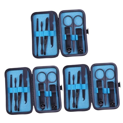 Kit manucure Healvian 21 pièces ensemble complet pédicure outils de soins des ongles bleu
