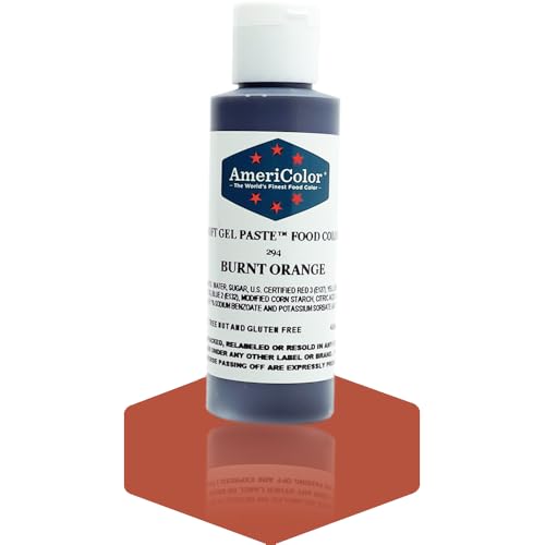 AmeriColor, Burnt Orange, 4.5 Ounce Bottle, Soft Gel Paste Food Color