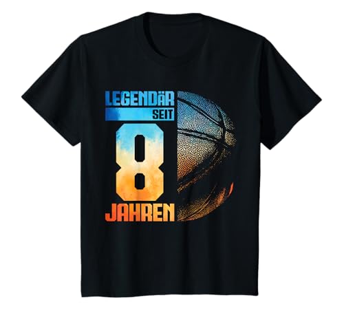 Kinder 8. Geburtstag Retro Basketball Spieler 8 Jahre Junge Kinder T-Shirt Kinder 8. Geburtstag Retro Basketball Spieler 8 Jahre Junge Kinder T-Shirt