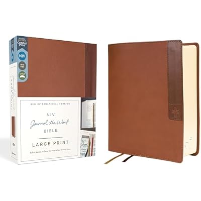 Niv, Journal the Word Bible (Perfect for Note-Taking), Large Print, Leathersoft, Brown, Red Letter, Comfort Print