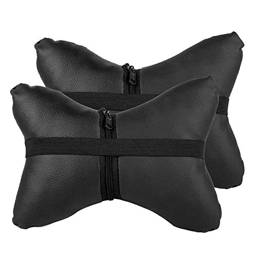 Image of Kozdiko Car Seat Pillow /Seat Cushion /Head Rest (Black /Beige, Set of 2 Pcs) Neck Rest Pillow Square Chess Design for Toyota Innova
