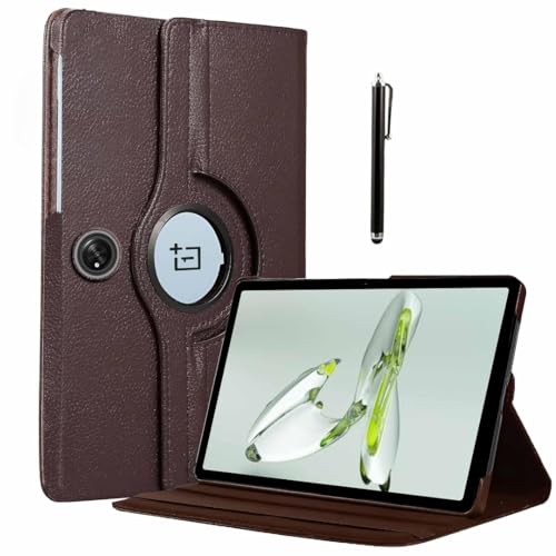 Image of ProElite Case Cover for OnePlus Pad Go 11.35 inch Case, 360 Rotatable Smart Flip Case for OnePlus Pad Go 11.35 inch Tablet with Stylus Pen, Brown