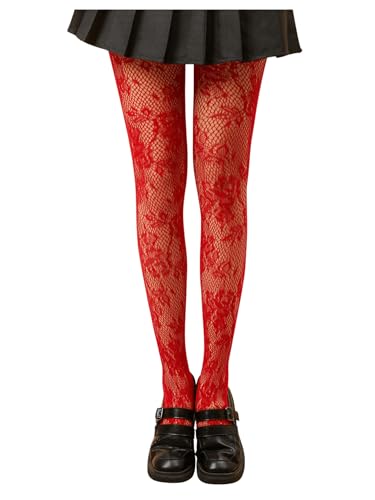 Image of SHENHE Women's Patterned Fishnet Tights High Waist Pantyhose Floral Stockings