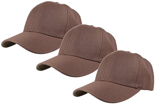 Image of Gelante Plain Baseball Cap Adjustable Back Strap 3 PC