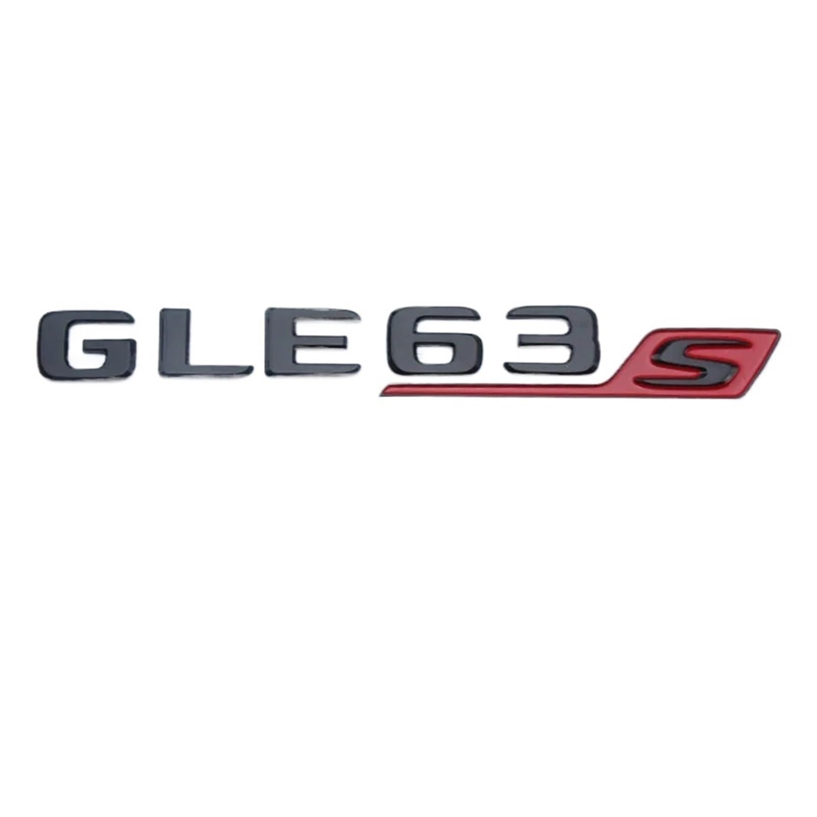 Nibott Black Red 3D Abs Black Car Decal V8 Biturbo Rear Trunk Emblem Sticker Logo Gle63s Badge Fit For Mercedes Amg Gle 63 S W167 W166 C292 (Color : )