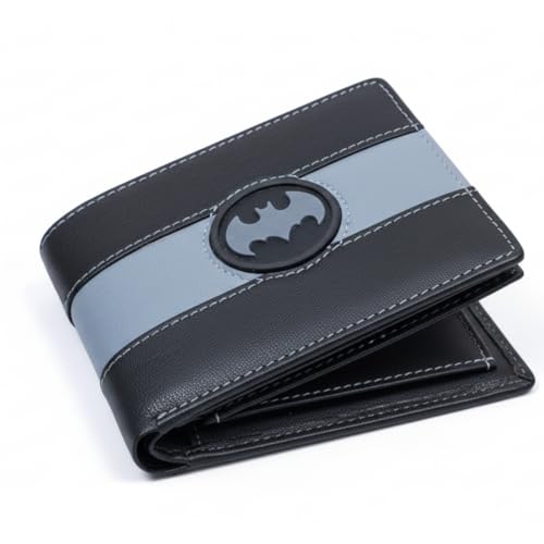 Image of Vintage Black Genuine Leather Bat Wallet | Slim Bi-Fold | 10 Card Slots | Stylish Gift Box | RFID Blocking