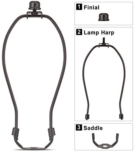 image for Qc 8 Inch Bronze Lamp Shade Harp Holder for Table and Floor Lamps, 2 S