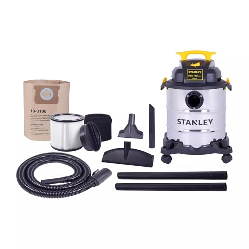 STANLEY 6 Gallon Wet/Dry Vacuum 5.0- Peak HP Stainless Steel