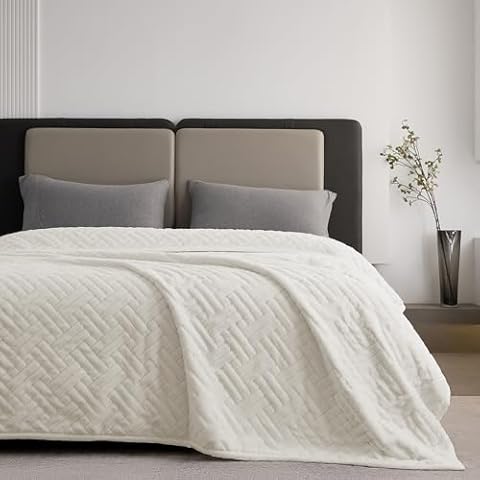 KORBLISS Faux Fur Quilt Blanket Cover