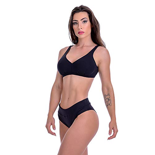 Biquíni Cintura Alta Sem Bojo Preto Summer Soul (GG)