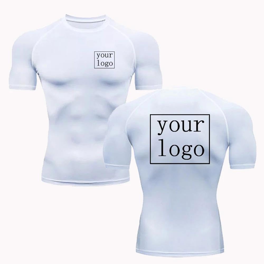 Benutzerdefiniertes Kompressions T-Shirt mit Ihrem Design Logo Tops für Männer und Frauen Kurzärmelig Schnell Trocknend für Jogging Fitnessstudio Sport Fitness Workout