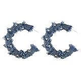 BOFILL Bohemia Denim Rivet Earrings for Women Simple C Shaped Statement Jewelry Accessories Blue Gifts